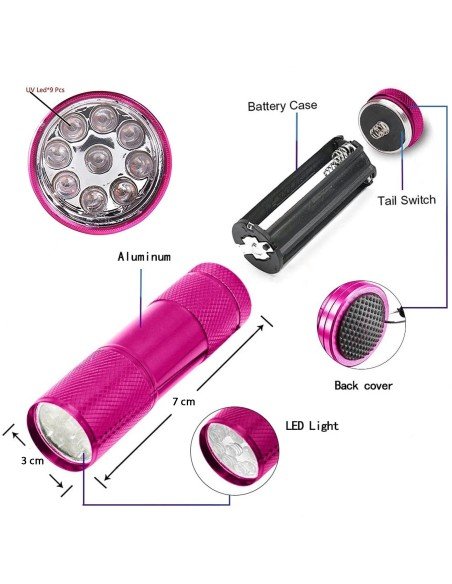 ⭐ Linterna black Light UV Led UltraVioleta luz Negra probador billetes ⭐ Linterna black Light UV Led UltraVioleta luz Negra probador billetes