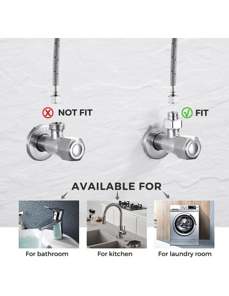 Adaptador Manguera Grifo, G De 1/2 Hembra A G De 3/8 Macho