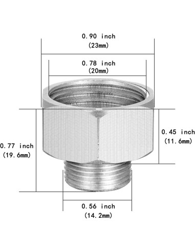 Adaptador Manguera Grifo, G De 1/2 Hembra A G De 3/8 Macho