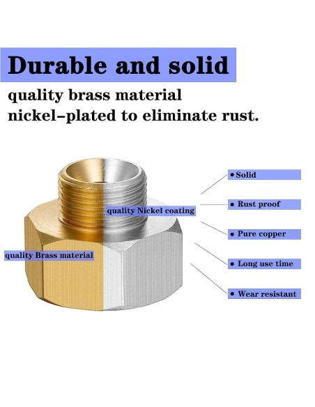 Adaptador Manguera Grifo, G De 1/2 Hembra A G De 3/8 Macho