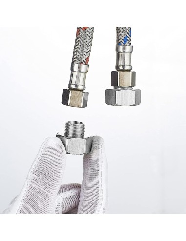 Adaptador Manguera Grifo, G De 1/2 Hembra A G De 3/8 Macho