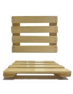⭐ Base con Ruedas para Matera soporte cuadrado Madera 25x20cm 2