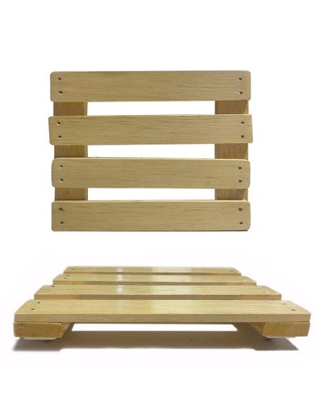 ⭐ Base con Ruedas para Matera soporte cuadrado Madera 25x20cm