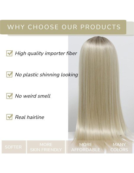 ⭐  Peluca Carrera al Centro y flequillo barbie niñas chicas