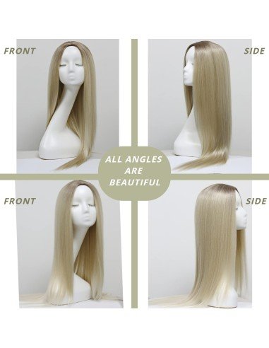 ⭐  Peluca Carrera al Centro y flequillo barbie niñas chicas