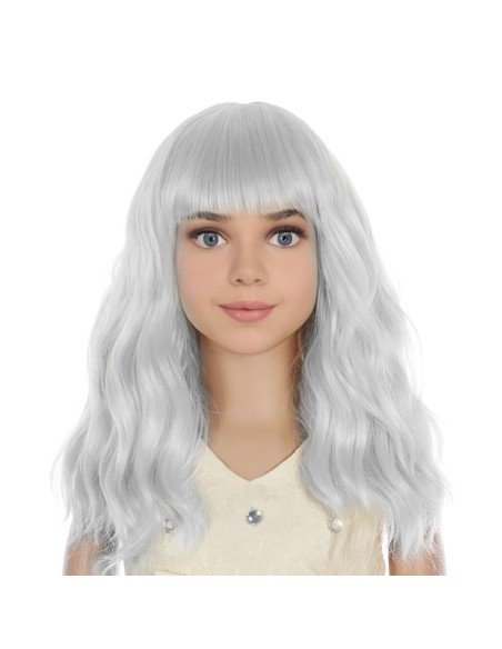 ⭐  Peluca Carrera al Centro y flequillo barbie niñas chicas