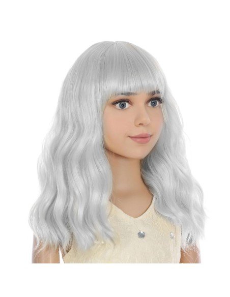 ⭐  Peluca Carrera al Centro y flequillo barbie niñas chicas