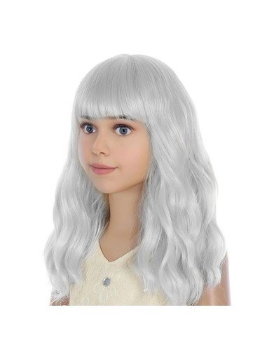 ⭐  Peluca Carrera al Centro y flequillo barbie niñas chicas