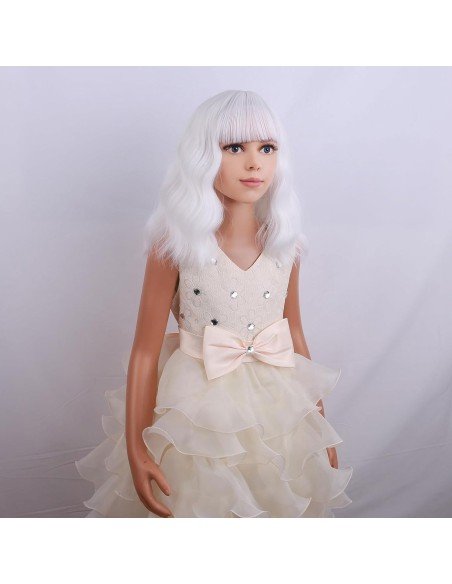 ⭐  Peluca Carrera al Centro y flequillo barbie niñas chicas