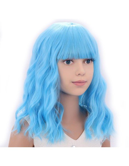 ⭐  Peluca Carrera al Centro y flequillo barbie niñas chicas ⭐  Peluca Carrera al Centro y flequillo barbie niñas chicas