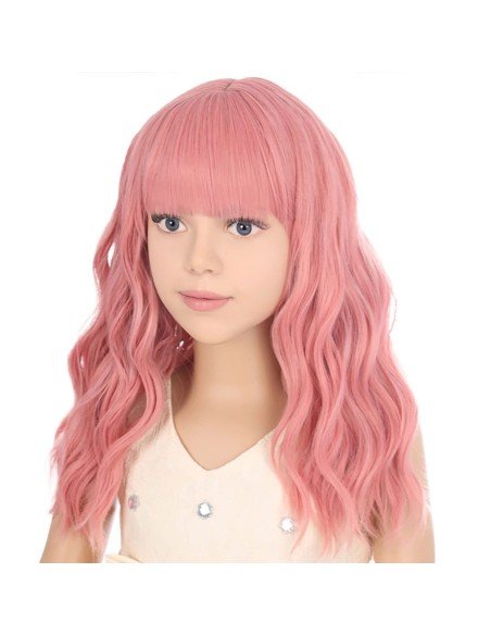 ⭐  Peluca Carrera al Centro y flequillo barbie niñas chicas ⭐  Peluca Carrera al Centro y flequillo barbie niñas chicas