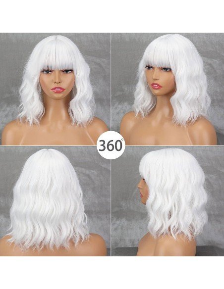 ⭐  Peluca Carrera al Centro y flequillo barbie niñas chicas