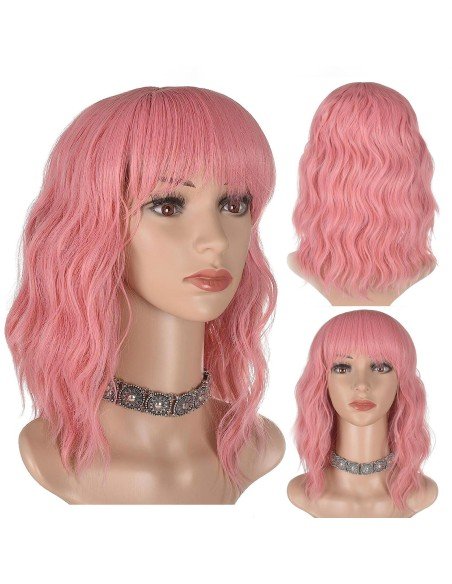 ⭐  Peluca Carrera al Centro y flequillo barbie niñas chicas