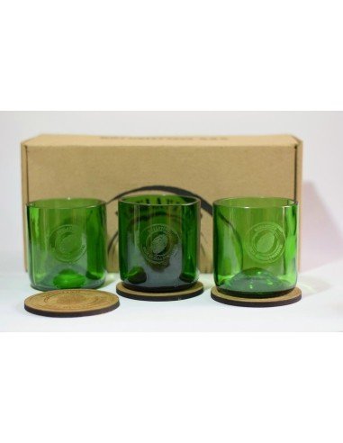 ⭐ Licorera Lujo 3 Vasos reciclados Whisky Ecológico eseLatino !!