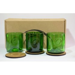 ⭐ Licorera Lujo 3 Vasos reciclados Whisky Ecológico eseLatino !!