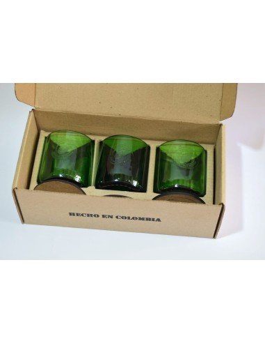 ⭐ Licorera Lujo 3 Vasos reciclados Whisky Ecológico eseLatino !!