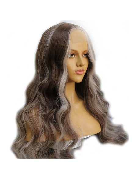 ⭐ Peluca Balayage Cosplay kanekalon degradee Ceniza