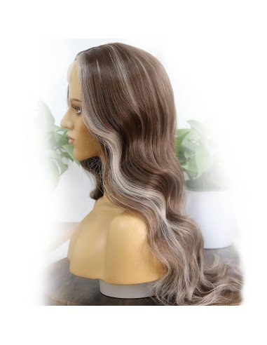 ⭐ Peluca Balayage Cosplay kanekalon degradee Ceniza