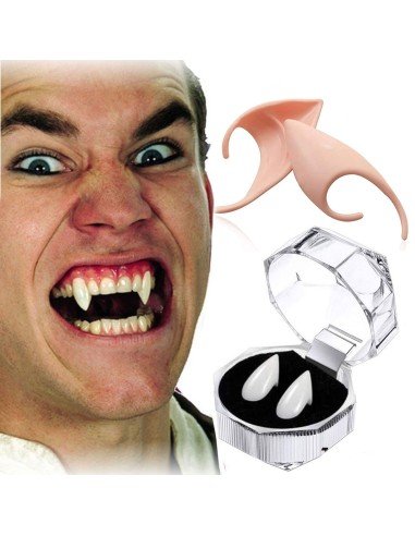 Colmillos y Orejas Cosplay Anime Duende Elfo Hada