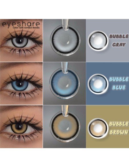 ⭐ Lentes Cosméticos Bubble brillo cosplay K pop