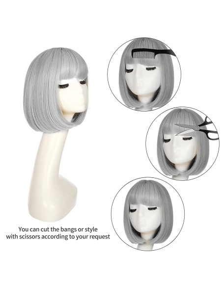 ⭐ Peluca Corta de fantasía Rosado Claro para Halloween