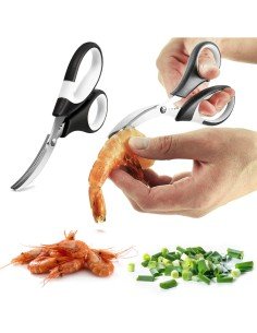 ⭐ Tijeras Especiales Comida de Mar Desvenador Camarón Acero Inoxidable 2