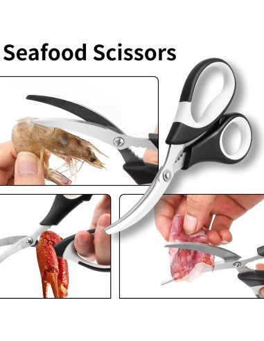 ⭐ Tijeras Especiales Comida de Mar Desvenador Camarón Acero Inoxidable