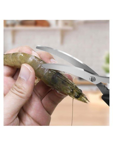 ⭐ Tijeras Especiales Comida de Mar Desvenador Camarón Acero Inoxidable