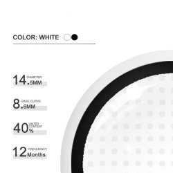 ⭐ Lentes de Contacto Mesh FX  Blanco Nublan Visión