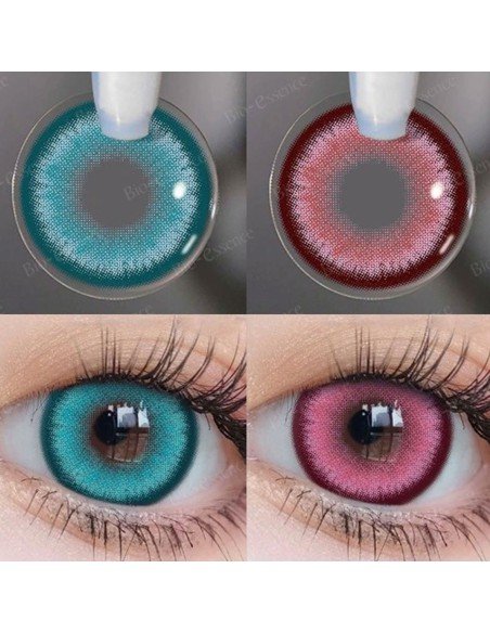 ⭐ Lentes Cosplay HotBlood Cyan Halloween