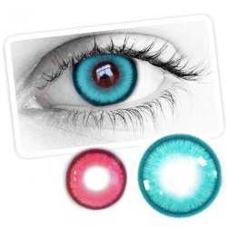 ⭐ Lentes Cosplay HotBlood Cyan Halloween