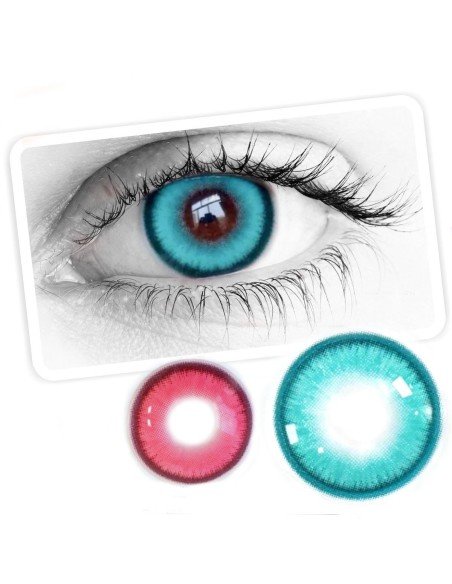 ⭐ Lentes Cosplay HotBlood Cyan Halloween