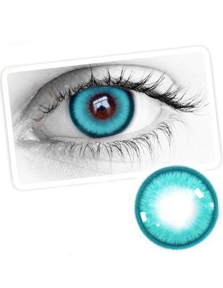 ⭐ Lentes Cosplay HotBlood Cyan Halloween