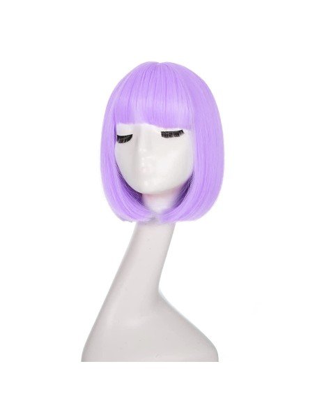 ⭐  Peluca Corta Bob en Fibras Ideal para Fiesta y Carnaval