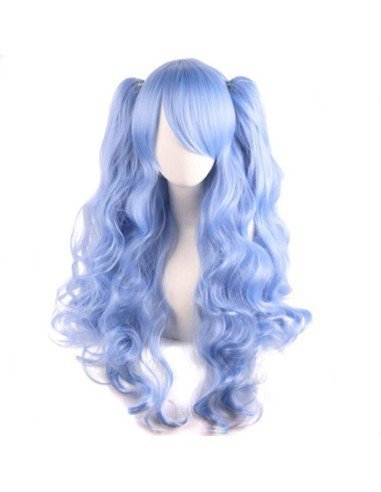 ⭐ Peluca Miku Cosplay Lolitas Anime Bicolor con colitas de 70cm