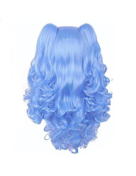 ⭐ Peluca Miku Cosplay Lolitas Anime Bicolor con colitas de 70cm