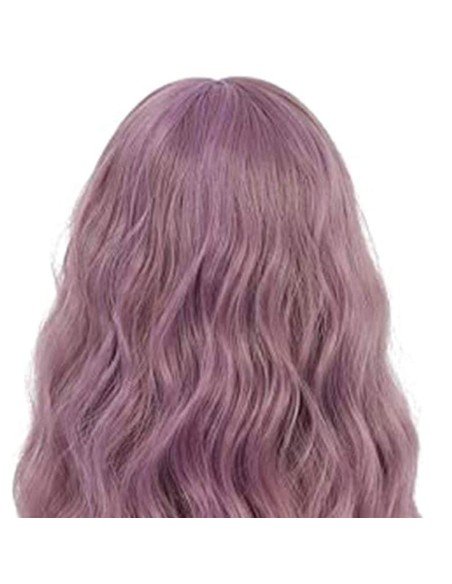 ⭐ Peluca Rizada Carrera al centro 70cm Kanekalon Front Lace Rojo Vino