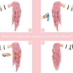 ⭐ Peluca Rizada Carrera al centro 70cm Kanekalon Front Lace Rojo Vino