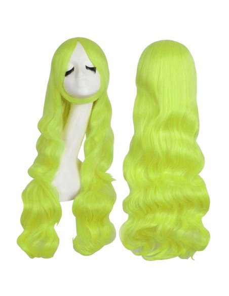 ⭐ Peluca Cosplay Ondulada 80cm Kanekalon Amarillo