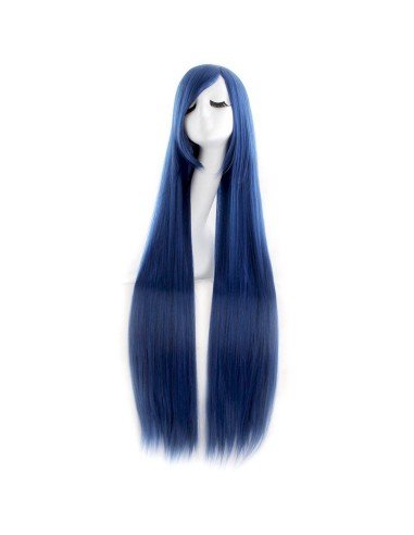 ⭐ Peluca de Kanekalon Lisa corte Recto 100 Cm Cosplay - Negro