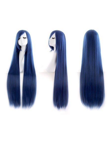 ⭐ Peluca de Kanekalon Lisa corte Recto 100 Cm Cosplay - Negro