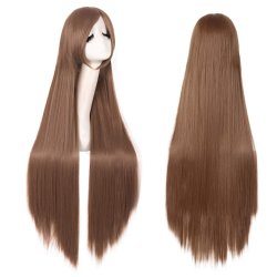 ⭐ Peluca de Kanekalon Lisa corte Recto 100 Cm Cosplay - Negro
