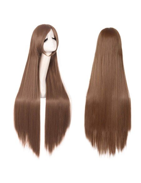 ⭐ Peluca de Kanekalon Lisa corte Recto 100 Cm Cosplay - Negro