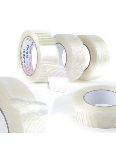 ⭐ Cinta adhesiva con filamento de vidrio 24mm x 5m Soco