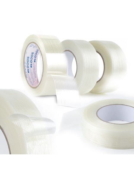 ⭐ Cinta adhesiva con filamento de vidrio 24mm x 5m Soco