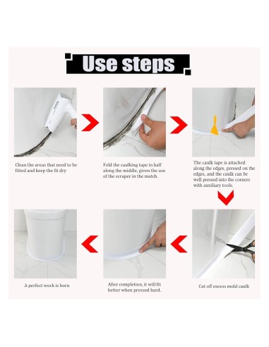 ⭐ Cinta Selladora de Calafateo en PVC baño cocina