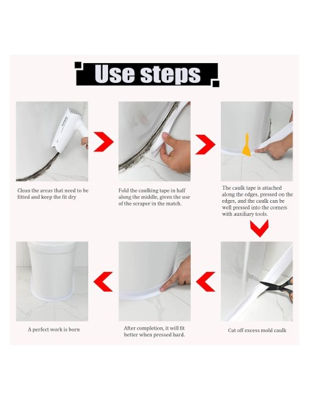 ⭐ Cinta Selladora de Calafateo en PVC baño cocina