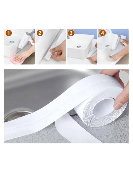 ⭐ Cinta Selladora de Calafateo en PVC baño cocina