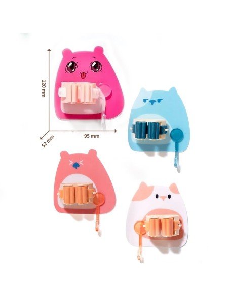 ⭐ Setx4 Organizador Soporte Escobas Multiusos Adorables Gatos