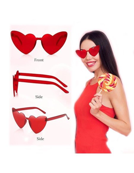 Gafas Fashion Party De Corazón Sol Rimless Moda Colores